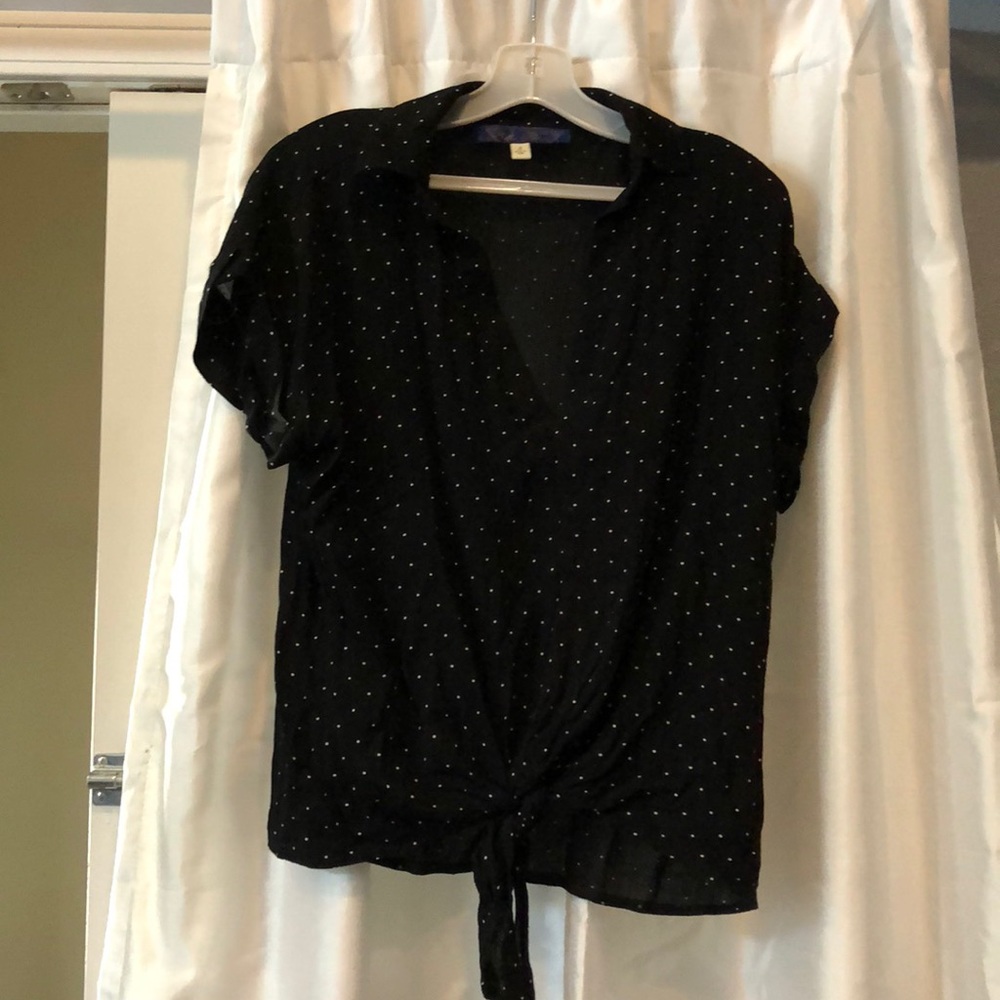 black polka dot blouse